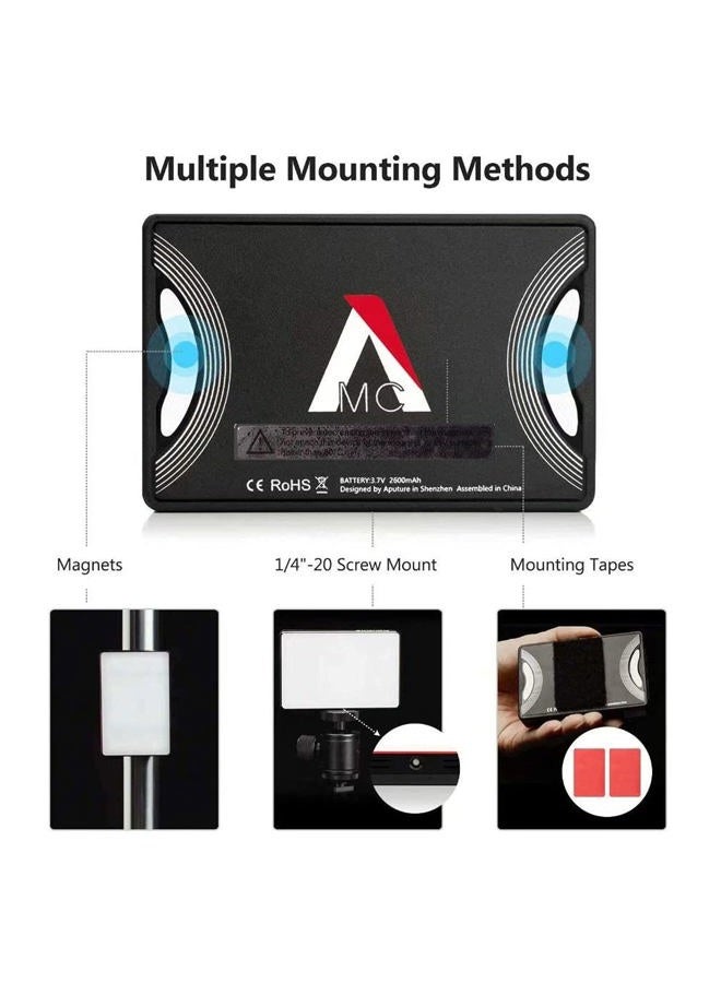 Aputure Amaran MC RGBWW Mini On Camera Video Light,3200K-6500K,CRI/TLCI 96+,HSI Mode,Support Magnetic Attraction,App with USB-C PD and Wireless Charging - Image 4